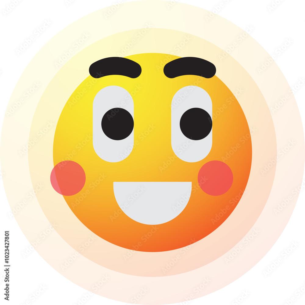 Fototapeta premium Smile Sun Emoji, Happy Sun Emotion Emoticon Icon Illustration