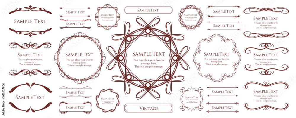 クリスマスのフレームデザインセット