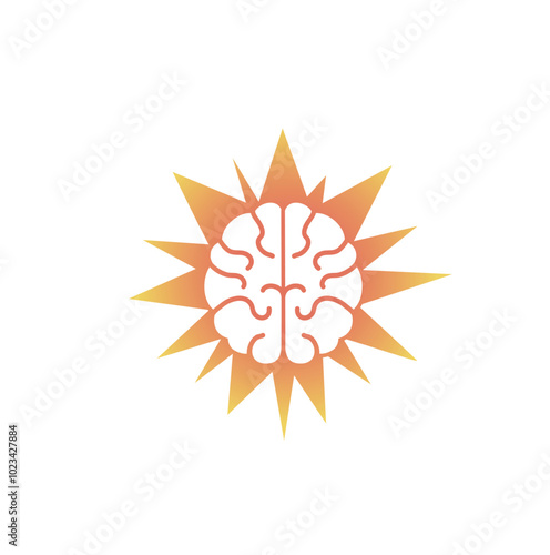 Brain explosion logo vector symbol icon design illustration