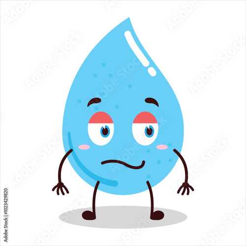 cute silent expression of water drop cartoon character