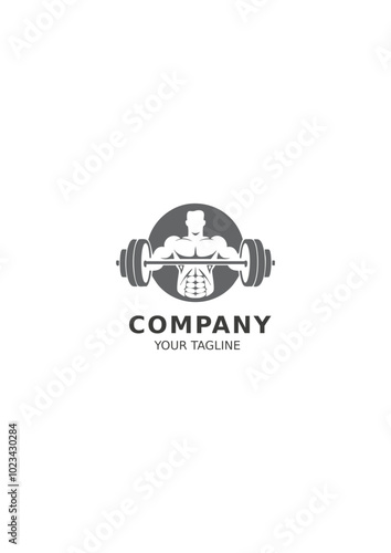 Fitness logo, gym, dumbbell, muscle, health, wellness, athletic