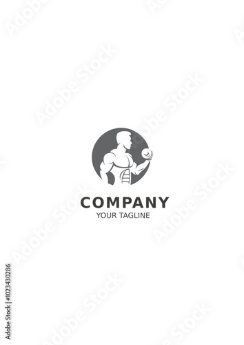 Fitness logo, gym, dumbbell, muscle, health, wellness, athletic