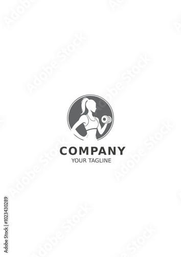 Fitness logo, gym, dumbbell, muscle, health, wellness, athletic
