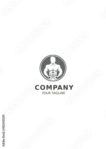 Fitness logo, gym, dumbbell, muscle, health, wellness, athletic