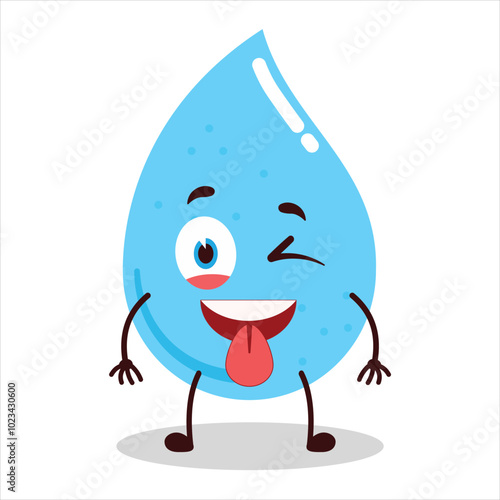 cute teased expression of water drop cartoon character