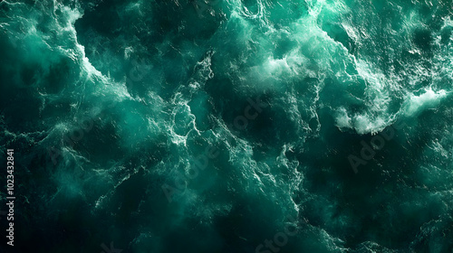 Dark Green Ocean Water Texture Background Image