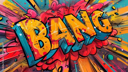 Wallpaper Mural Colorful Graffiti "Bang" Explosion Effect Torontodigital.ca