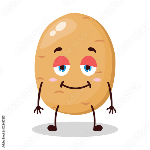 cute nope expression of potato cartoon character