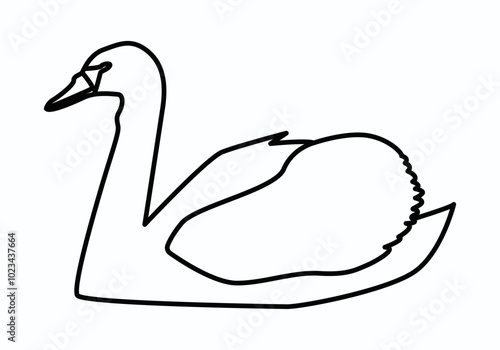 Icono negro de cisne en fondo blanco