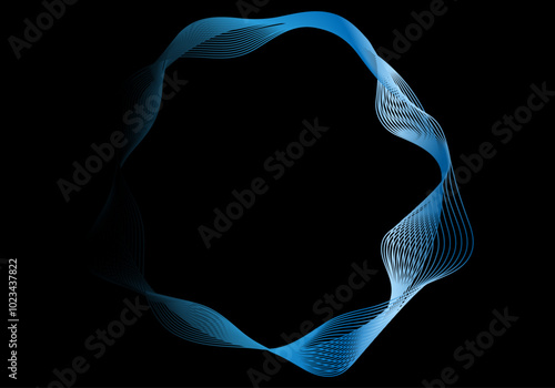 Fondo de malla circular azul brillante frente a fondo oscuro