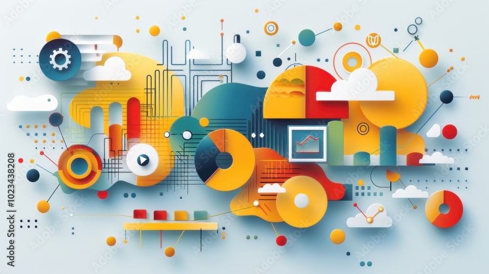 Obraz premium Colorful Abstract Data Visualization Concept Art