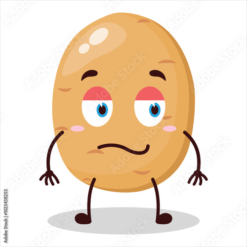 cute silent expression of potato cartoon character