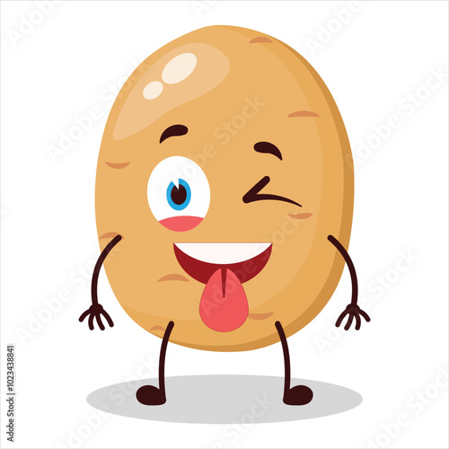 cute teased expression of potato cartoon character