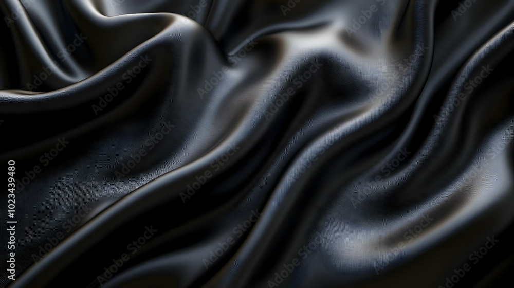 Obraz premium Abstract Black Fabric Draped Background