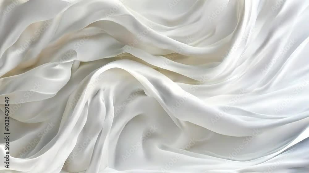 Soft, flowing white fabric creating elegant folds and textures. Soft, flowing white fabric creating elegant folds and textures.