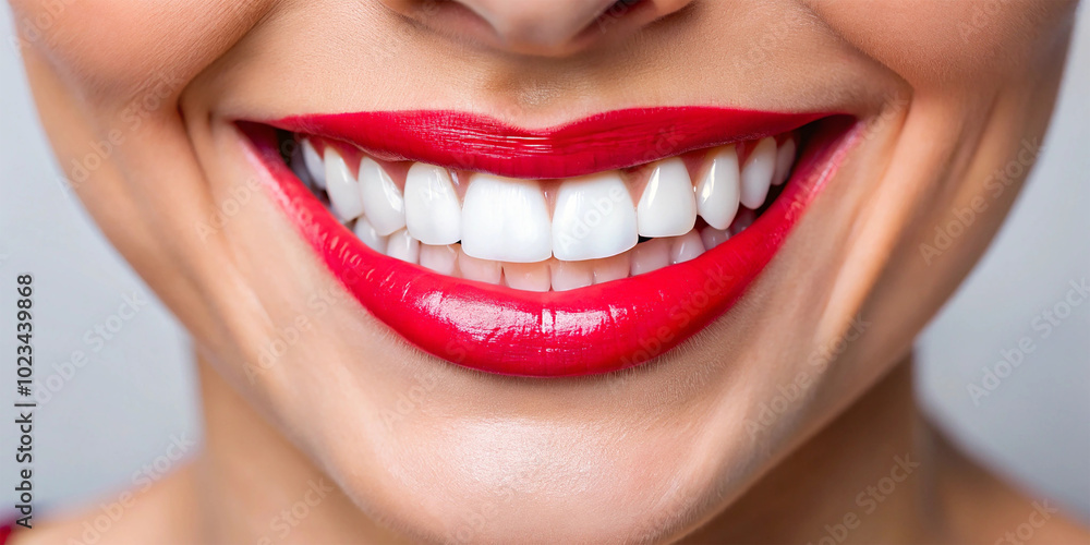 woman's smile showing white teeth and glossy lips woman's smile showing white teeth and glossy lips