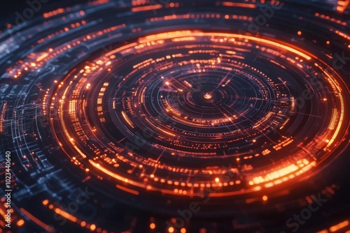 Wallpaper Mural Neon-Lit Timeline of Technological Revolutions and Events Torontodigital.ca