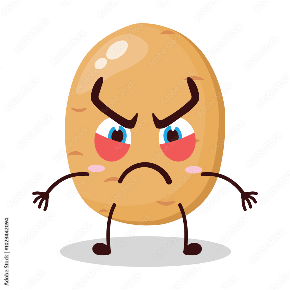 cute provoked expression of potato cartoon character cute provoked expression of potato cartoon character