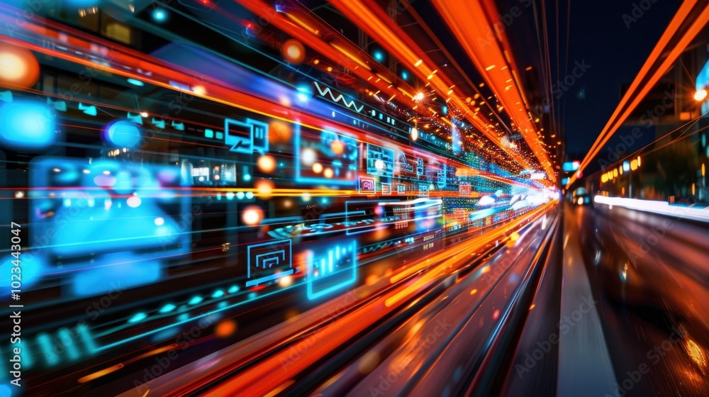Dynamic Light Trails in Urban Environment at Night Dynamic Light Trails in Urban Environment at Night
