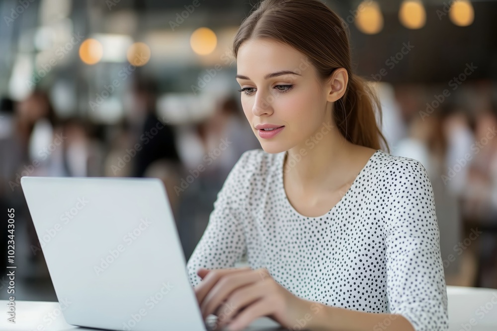 Woman using a laptop to explore career opportunities and search for jobs online Woman using a laptop to explore career opportunities and search for jobs online