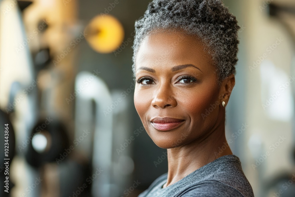 Mature Active Woman in Gym Environment Mature Active Woman in Gym Environment