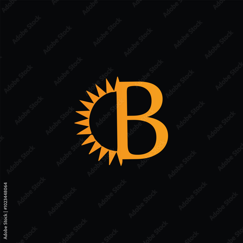 Letter B Sun Logo Design Vector Icon Graphic Illustration Template Letter B Sun Logo Design Vector Icon Graphic Illustration Template