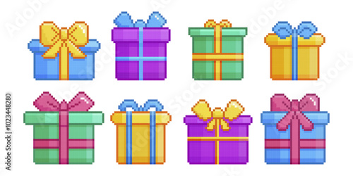 Fotografija Pixel options for a wrapped presentable gift