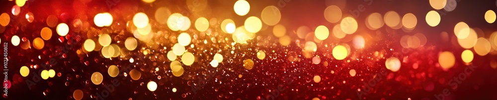Gold and red bokeh of light textured glitter background Gold and red bokeh of light textured glitter background