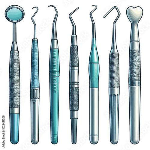 Periodontal Probe set vector illustration
