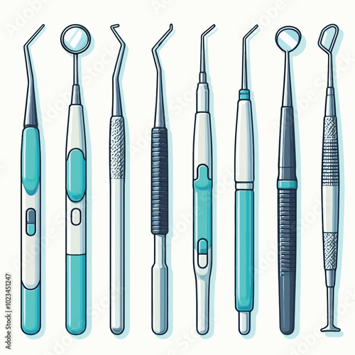 Periodontal Probe set vector illustration