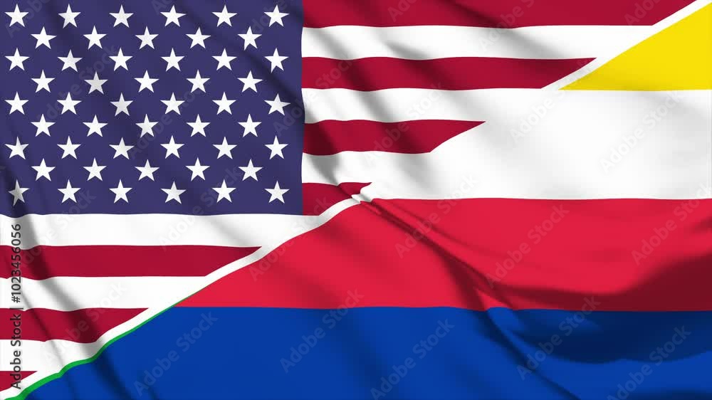 United waving flag animation of the United States and Comoros United waving flag animation of the United States and Comoros