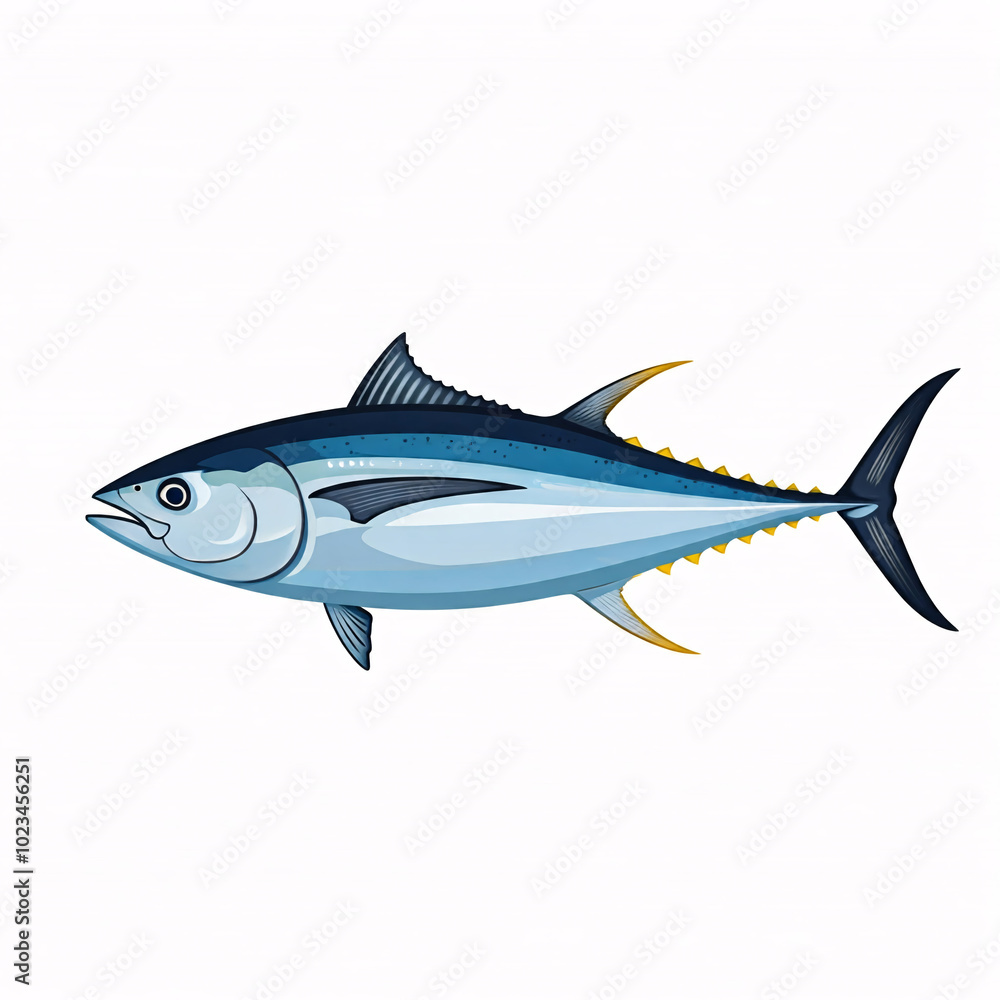 tuna fish illustration on white background tuna fish illustration on white background
