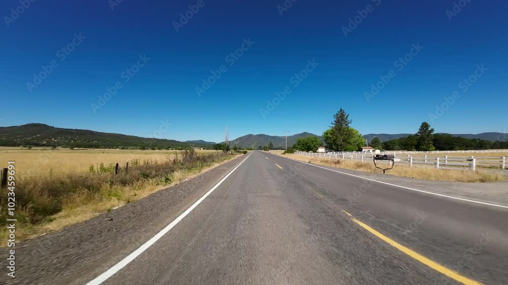 American Northwest Rural Road 03 Rear View Oregon Jackson County Driving Plates Oregon USA Ultra Wide American Northwest Rural Road 03 Rear View Oregon Jackson County Driving Plates Oregon USA Ultra Wide