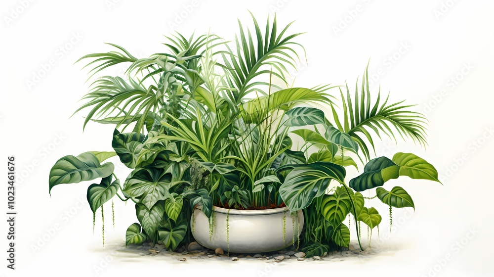 A vibrant assortment of plants and greenery against a natural stone backdrop. A vibrant assortment of plants and greenery against a natural stone backdrop.