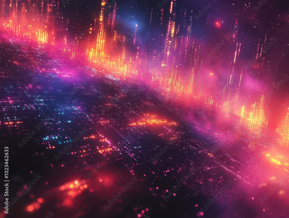 an abstract background featuring interlaced digital glitches and distortion effects, with vibrant neon colors reflecting a cyberpunk aesthetic and retro futurism an abstract background featuring interlaced digital glitches and distortion effects, with vibrant neon colors reflecting a cyberpunk aesthetic and retro futurism