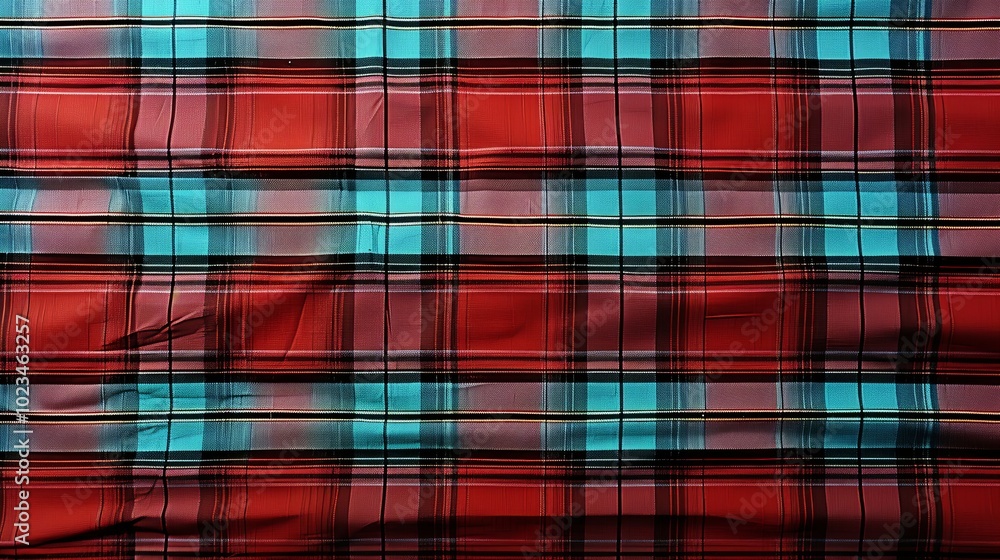 A vibrant tapestry of interwoven red, blue, and black plaid, creating a visually engaging pattern of intersecting lines and subtle texture. A vibrant tapestry of interwoven red, blue, and black plaid, creating a visually engaging pattern of intersecting lines and subtle texture.