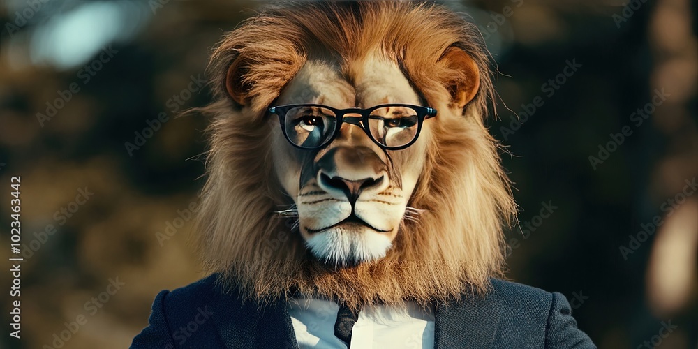 Lion wearing glasses hotsell