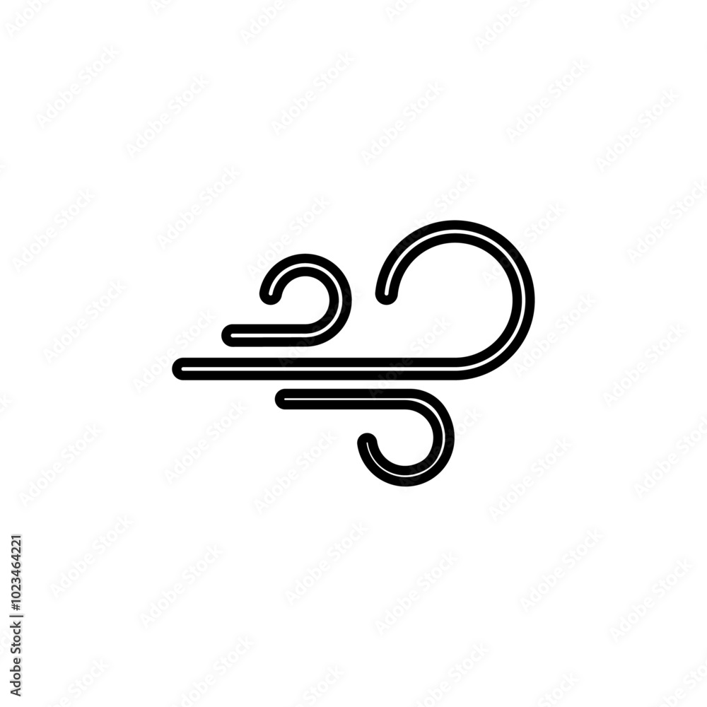 Wavy lines representing wind or breeze, symbolizing air or movement. Wavy lines representing wind or breeze, symbolizing air or movement.