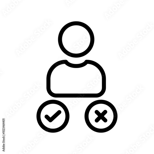Person with checkmarks, symbolizing decision making or options.