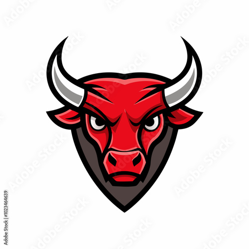 Minimalist Cute Bull Logo in Red - Vector Illustration for SVG, Cricut, and T-Shirt Graphics