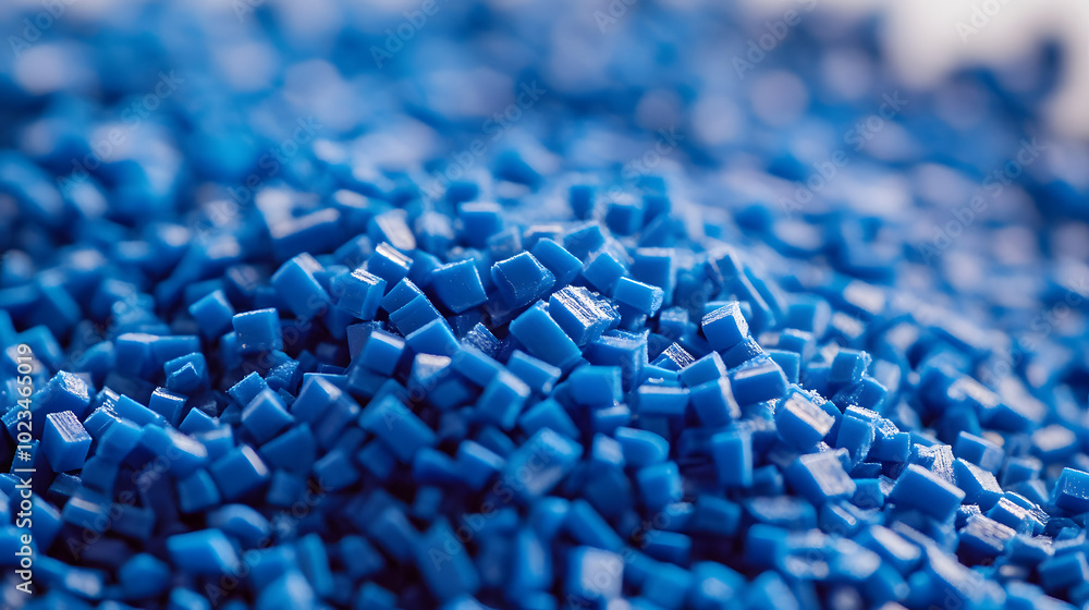 closeup of Blue Plastic pellets Background Close-up Plastic granules Polymer plastic beads resin polymer closeup of Blue Plastic pellets Background Close-up Plastic granules Polymer plastic beads resin polymer
