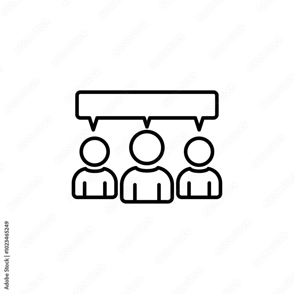 A group of people icon, symbolizing communication or chat among multiple users, typically used in social media or networking contexts. A group of people icon, symbolizing communication or chat among multiple users, typically used in social media or networking contexts.