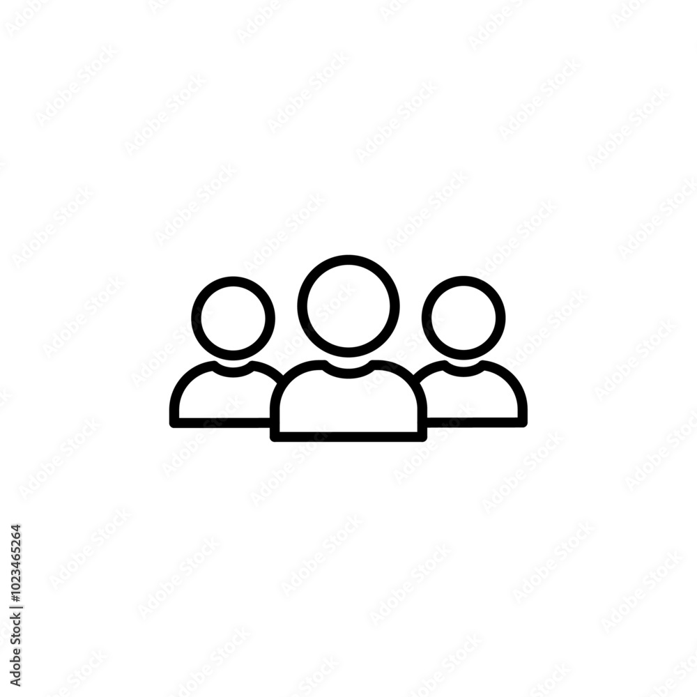 Another variation of a group of people icon, ideal for illustrating teamwork, community, or user interactions. Another variation of a group of people icon, ideal for illustrating teamwork, community, or user interactions.