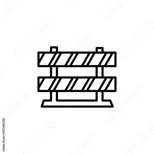 A guardrail icon, symbolizing protection or barriers, typically used in construction, road safety, or infrastructure contexts.
