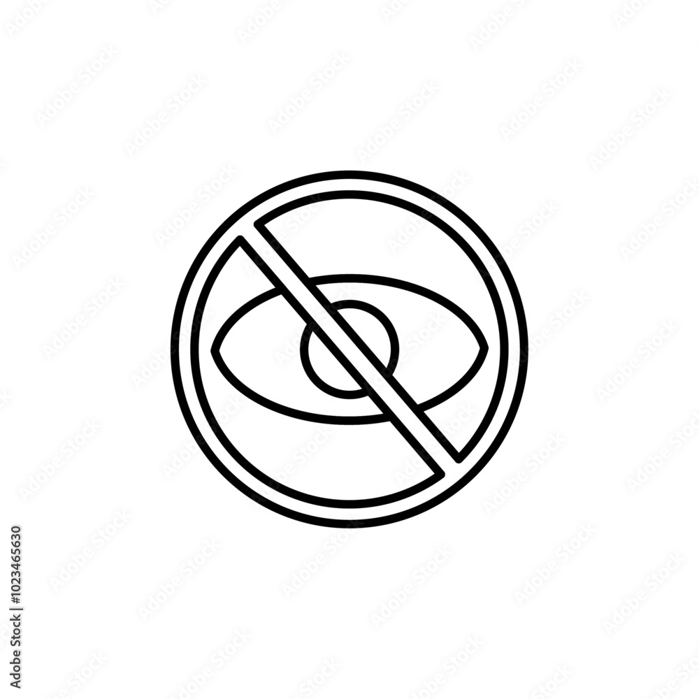 An eye icon with a slash, representing hidden or invisible content, typically used in privacy or interface-related contexts.