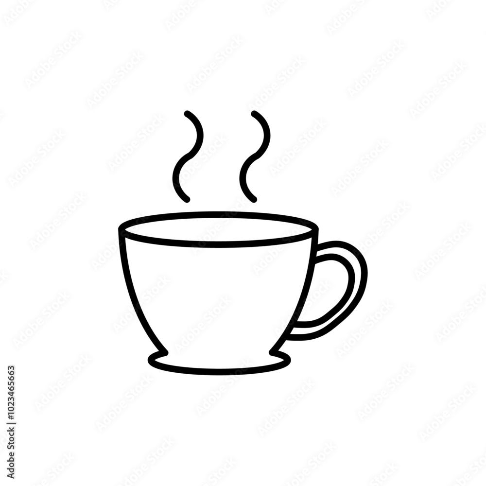 A simple hot tea icon symbolizing warm beverages or comfort. A simple hot tea icon symbolizing warm beverages or comfort.