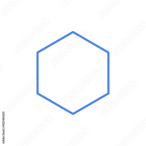 A simple hexagon shape icon, often used in geometry, design, or mathematical visuals.