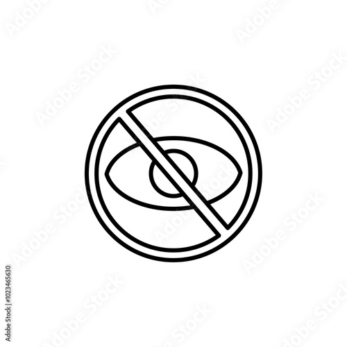 An eye icon with a slash, representing hidden or invisible content, typically used in privacy or interface-related contexts.