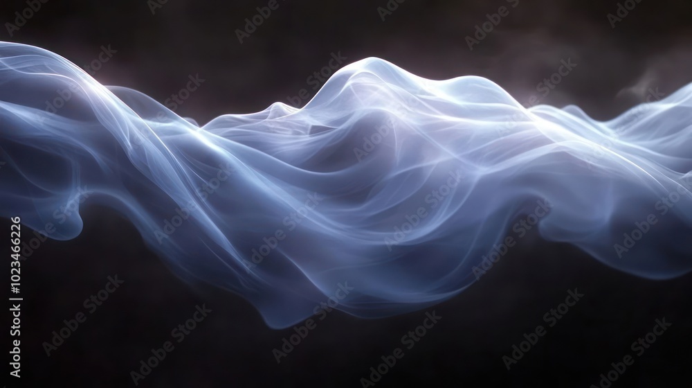 Fototapeta premium Ethereal wisps of light and smoke create a flowing, abstract visual.