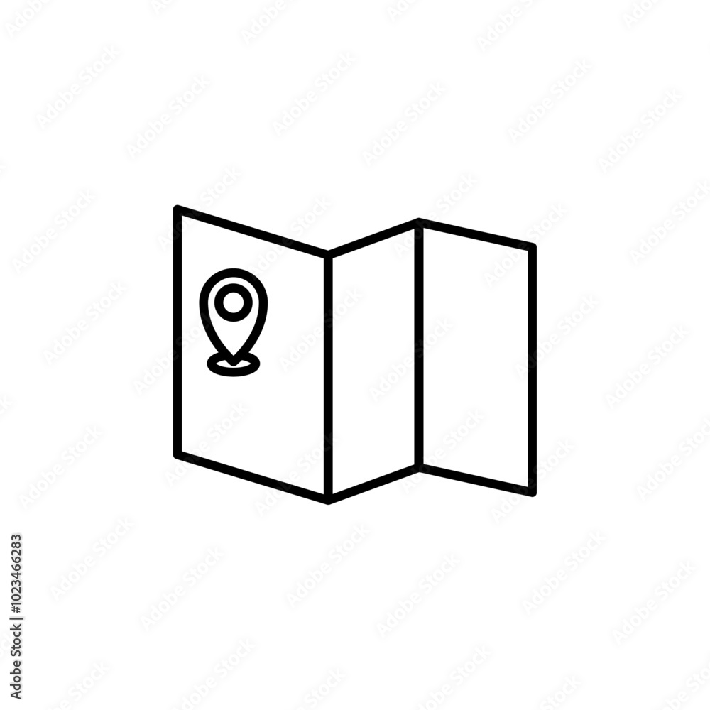 A simple map icon, representing location, travel, or navigation, commonly used in tourism or geography contexts. A simple map icon, representing location, travel, or navigation, commonly used in tourism or geography contexts.